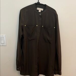 Michael Kors Dark Green Button-Up Shirt